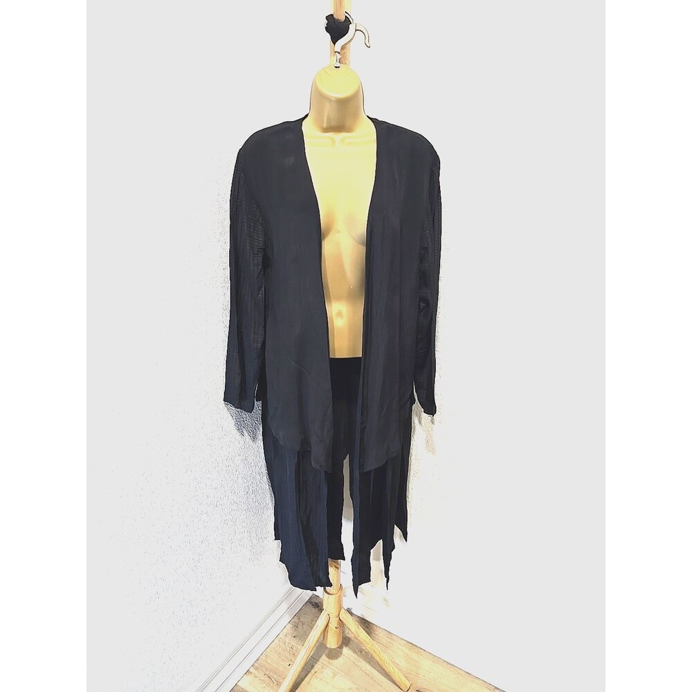 Vtg Anthony Mark Hankins Black Open Jacket Womens Sm Lagenlook Layering Dressy